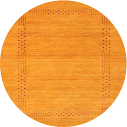 Round Contemporary Dark Orange Modern Rug, con796