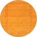 Round Machine Washable Contemporary Dark Orange Rug, wshcon796