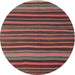 Round Machine Washable Contemporary Saffron Red Rug, wshcon798