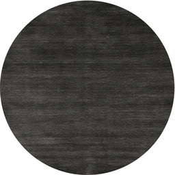 Round Machine Washable Contemporary Charcoal Black Rug, wshcon79