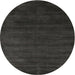 Round Machine Washable Contemporary Charcoal Black Rug, wshcon79