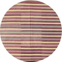 Round Contemporary Cherry Red Southwestern Rug, con801