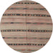 Round Machine Washable Contemporary Sienna Brown Rug, wshcon802