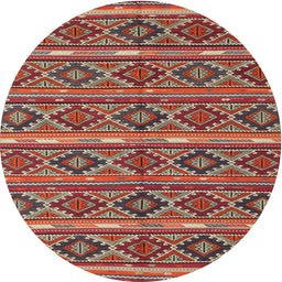 Round Machine Washable Contemporary Brown Rug, wshcon807
