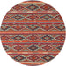 Round Machine Washable Contemporary Brown Rug, wshcon807