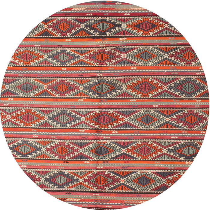 Round Contemporary Camel Brown Oriental Rug, con810
