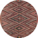 Round Machine Washable Contemporary Dark Almond Brown Rug, wshcon820