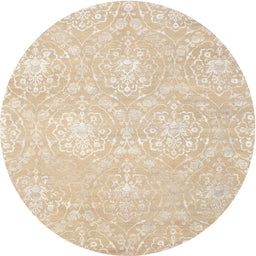 Round Contemporary Deep Peach Orange Modern Rug, con825