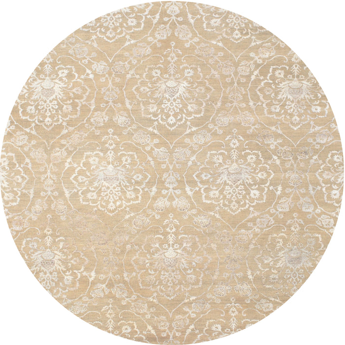Round Contemporary Deep Peach Orange Modern Rug, con825