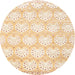 Round Contemporary Peach Beige Modern Rug, con829