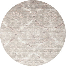 Round Contemporary Tan Brown Modern Rug, con830