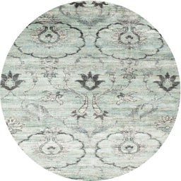 Round Contemporary Gray Modern Rug, con833
