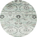 Round Contemporary Gray Modern Rug, con833