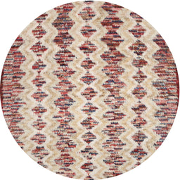 Round Contemporary Cherry Red Modern Rug, con835