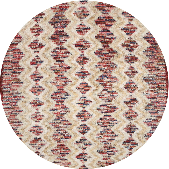 Round Machine Washable Contemporary Cherry Red Rug, wshcon835