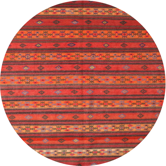 Round Contemporary Red Oriental Rug, con839