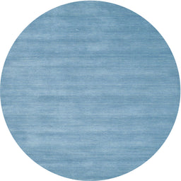 Round Machine Washable Contemporary Blue Rug, wshcon83