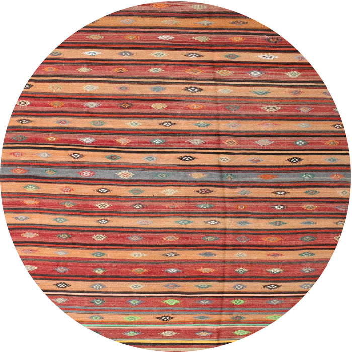 Round Contemporary Brown Oriental Rug, con847