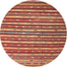 Round Machine Washable Contemporary Peru Brown Rug, wshcon847