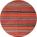 Round Machine Washable Contemporary Dark Almond Brown Rug, wshcon866