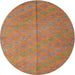 Round Contemporary Red Modern Rug, con868