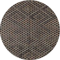 Round Machine Washable Contemporary Charcoal Black Rug, wshcon875