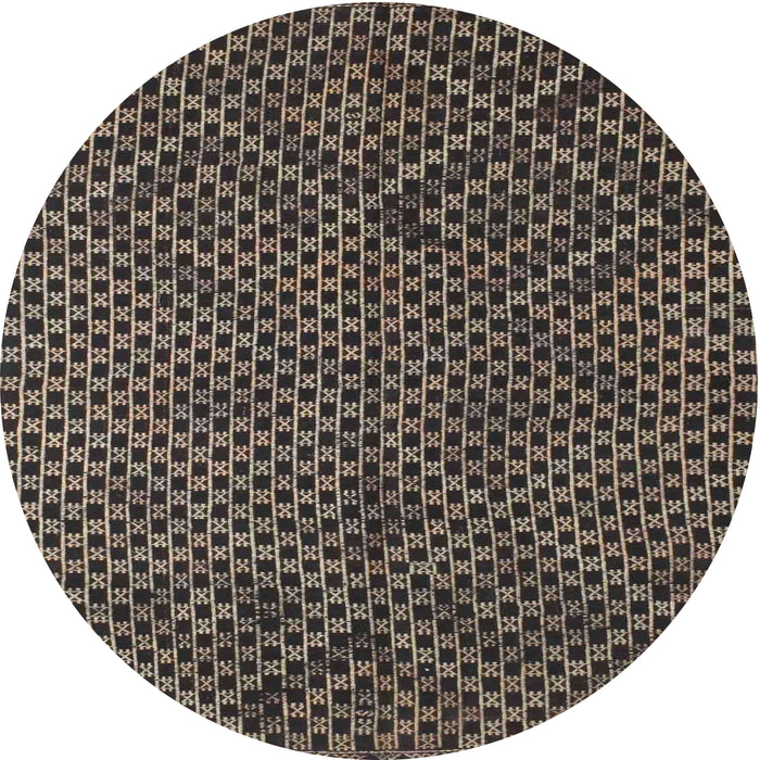 Round Machine Washable Contemporary Charcoal Black Rug, wshcon875