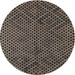 Round Machine Washable Contemporary Charcoal Black Rug, wshcon875