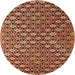 Round Contemporary Saffron Red Modern Rug, con877