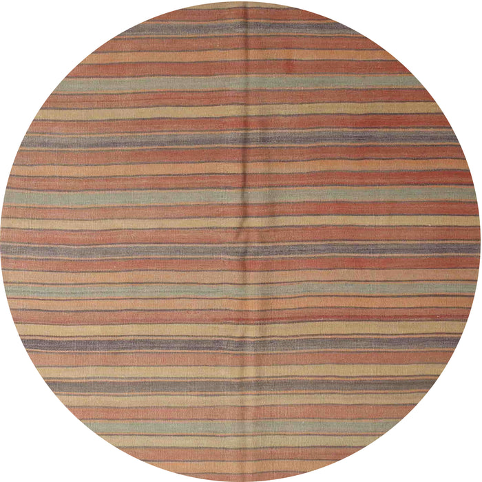 Round Machine Washable Contemporary Peru Brown Rug, wshcon883