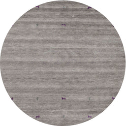 Round Contemporary Granite Gray Modern Rug, con885