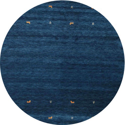 Round Contemporary Blue Modern Rug, con886