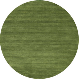 Round Machine Washable Contemporary Seaweed Green Rug, wshcon88