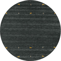 Round Contemporary Light Black Modern Rug, con890