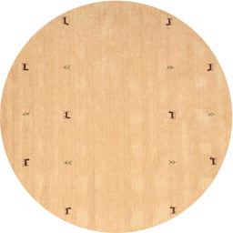 Round Machine Washable Contemporary Chrome Gold Yellow Rug, wshcon891