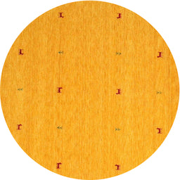 Round Contemporary Dark Orange Modern Rug, con892