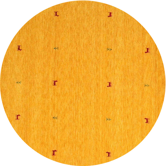 Round Contemporary Dark Orange Modern Rug, con892
