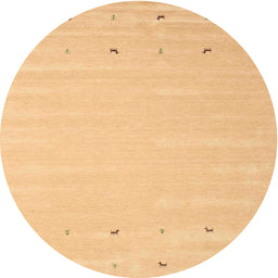 Round Machine Washable Contemporary Chrome Gold Yellow Rug, wshcon893