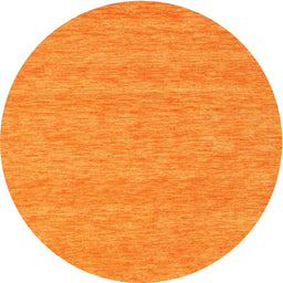 Round Machine Washable Contemporary Dark Orange Rug, wshcon894