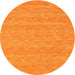 Round Machine Washable Contemporary Dark Orange Rug, wshcon894