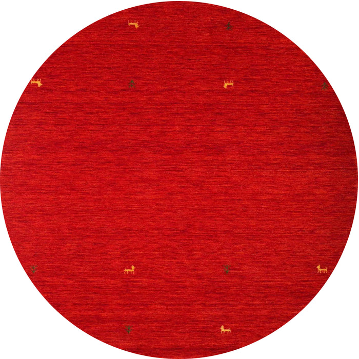 Round Contemporary Sunrise Orange Modern Rug, con896