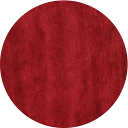 Round Contemporary Red Modern Rug, con8