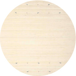 Round Machine Washable Contemporary Navajo White Rug, wshcon901