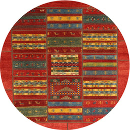 Round Machine Washable Contemporary Light Brown Rug, wshcon905