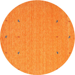 Round Contemporary Dark Orange Modern Rug, con906