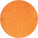 Round Machine Washable Contemporary Dark Orange Rug, wshcon906