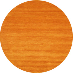 Round Machine Washable Contemporary Orange Red Rug, wshcon90
