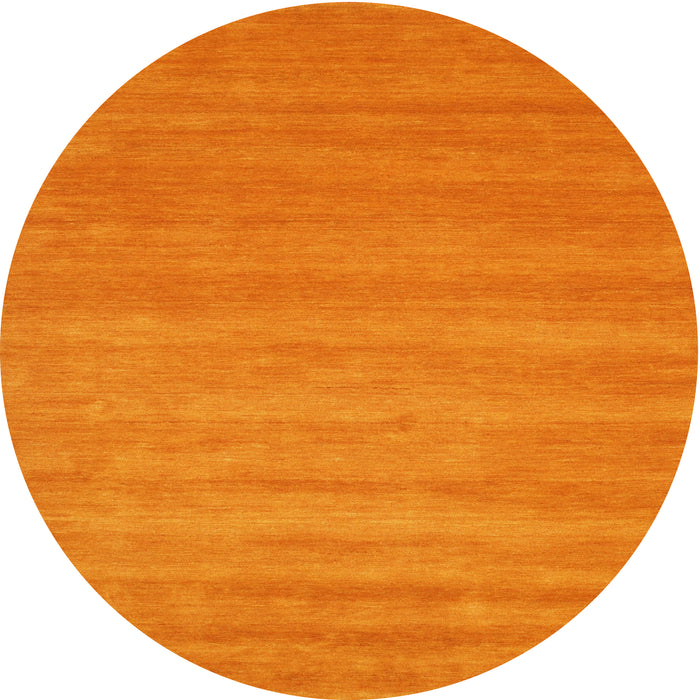 Round Machine Washable Contemporary Orange Red Rug, wshcon90