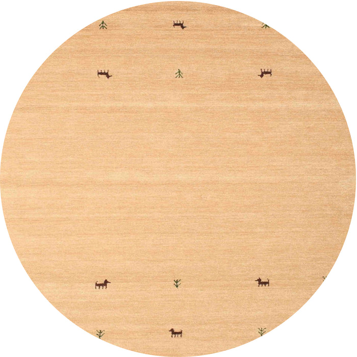 Round Machine Washable Contemporary Chrome Gold Yellow Rug, wshcon910