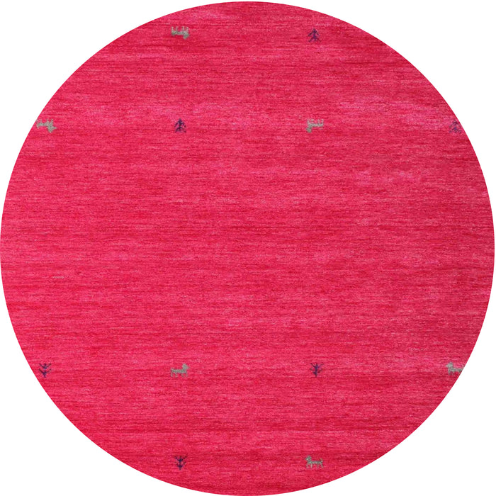 Round Contemporary Red Modern Rug, con915